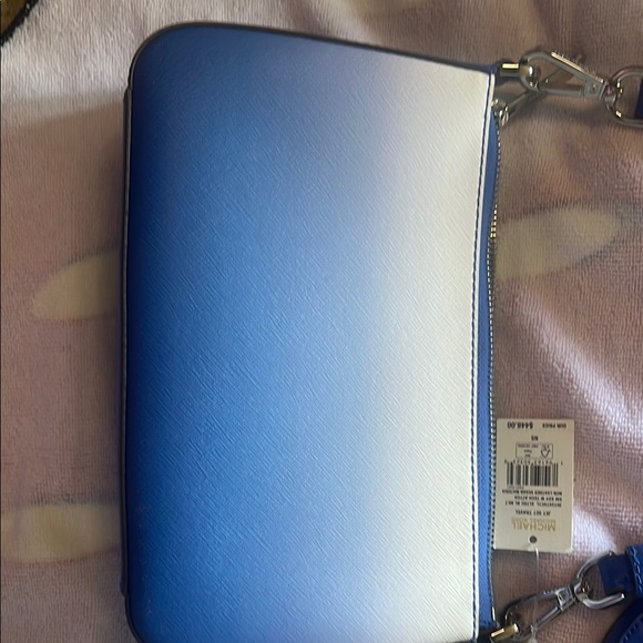 Michael Kors Blue and White Crossbody Bag with Silver Hardware - Picture 5 of 5